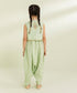Kids East Girls Sea Green 2 Piece Embroidered Raw Silk Set